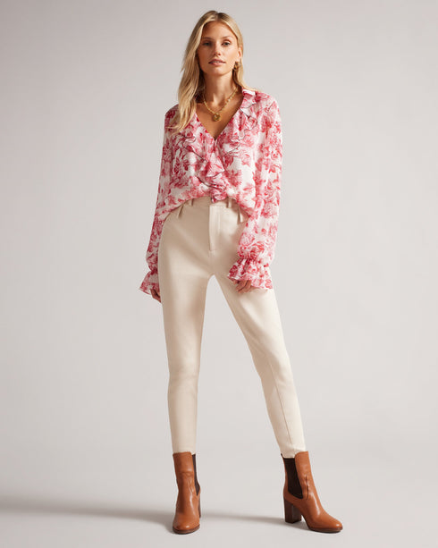 LAURENT-Tops-Ruffle Blouse With Metal Ball Trim- Ted Baker Romania